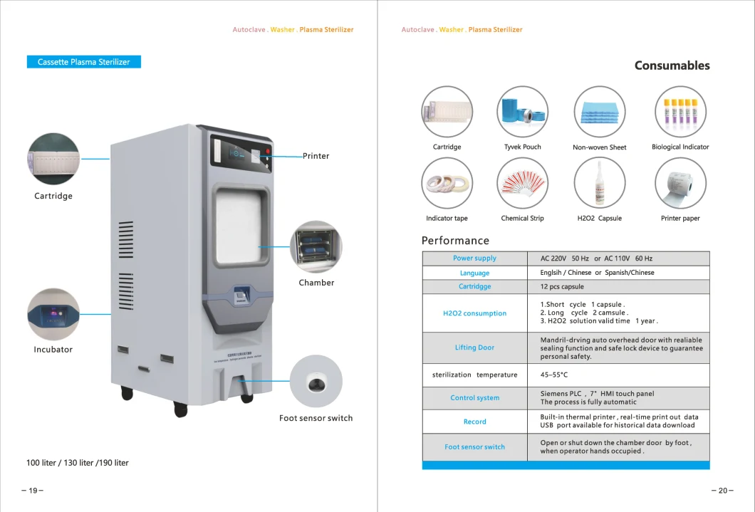 High Quality Low Temperature Cassette Plasma Air Sterilizer for Hospital Equipment and Devices